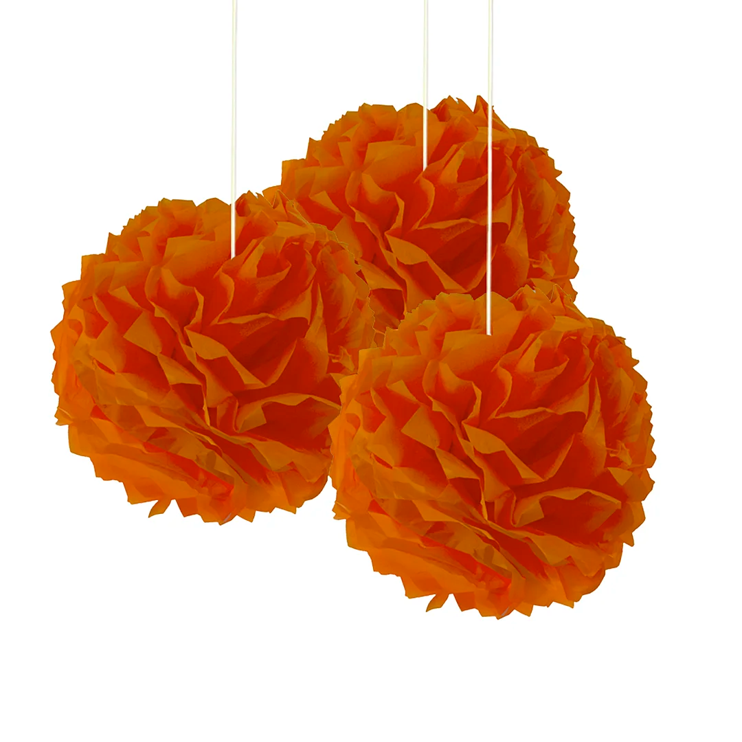 Compra aquí Pompom Decorativo Naranja *3 Unidades #1