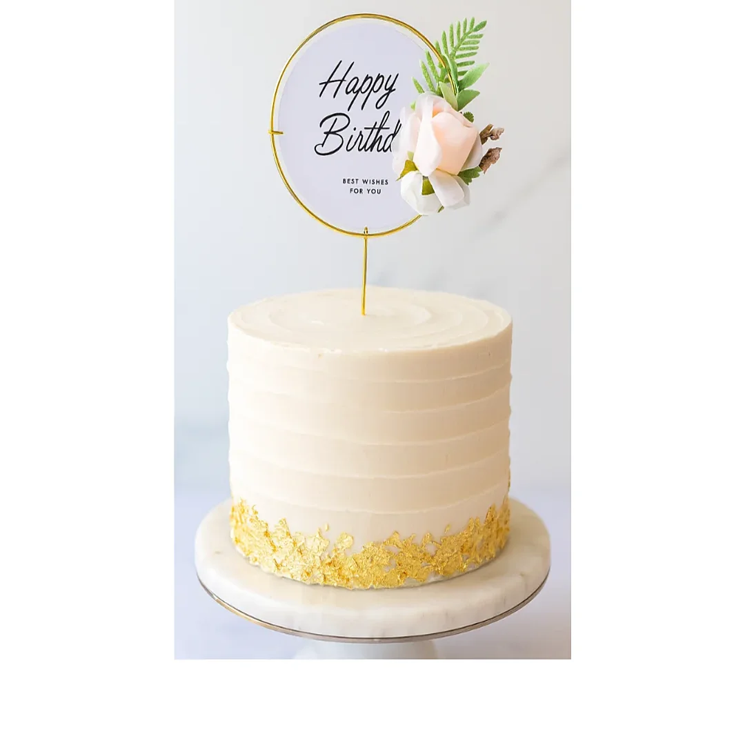 Compra Topper Redondo Happy Birthday Flor en Partymax. Bogotá. Imagen #1.