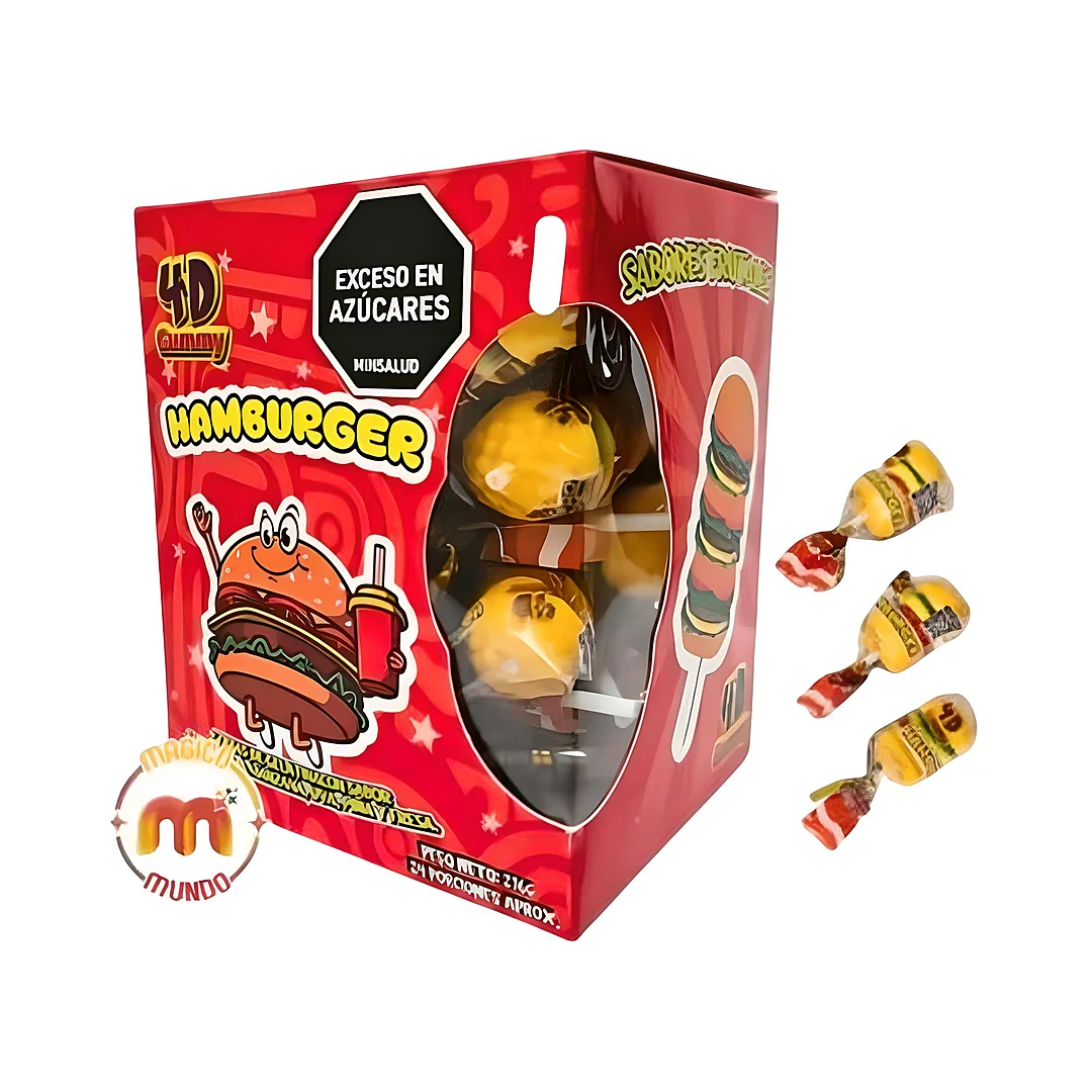 Compra Goma 4D Gummy Hamburger Display *24 Unidades en Partymax. Bogotá. Imagen #1.