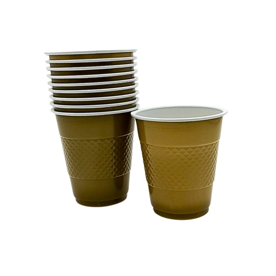 Compra aquí Vaso 9 Onzas Unicolor Dorado * 10 Unidades #1