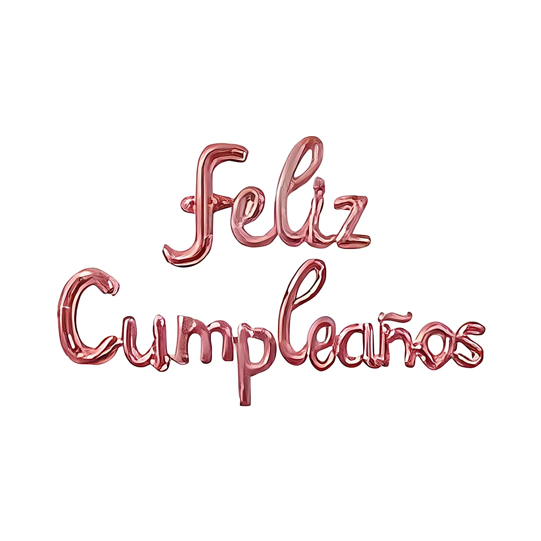 Compra Globo Letrero Feliz Cumpleaños Metalizado Cursiva Oro Rosa en Partymax. Bogotá. Imagen #1.