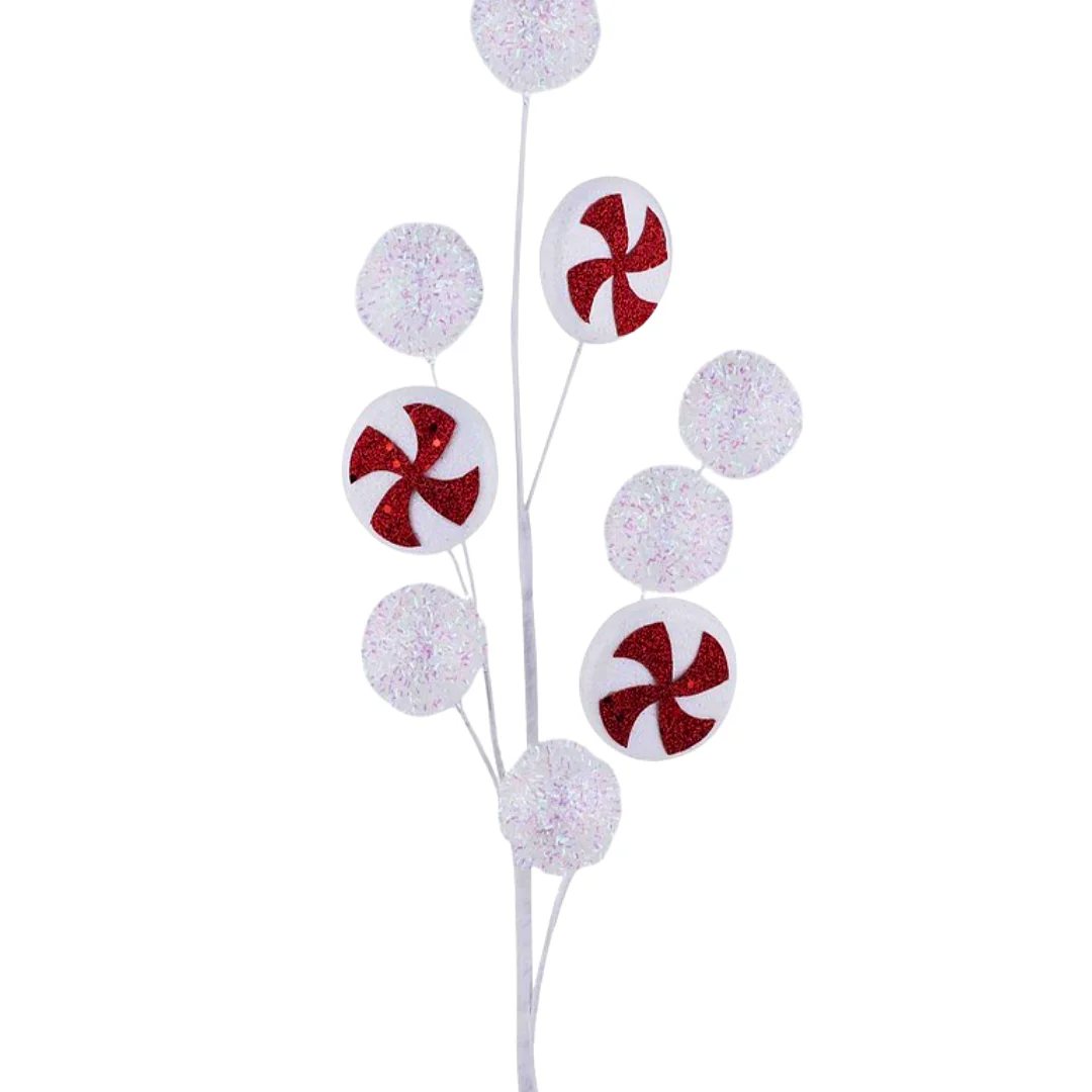 Compra Pick Navideño Caramelo Con Esferas Blancas en Partymax. Bogotá. Imagen #1.