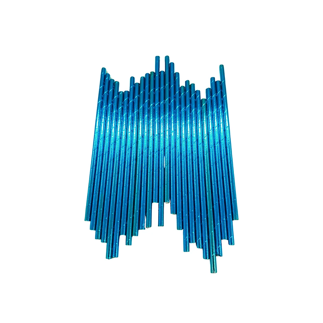 Compra Pitillo de Papel Azul Metalizado * 25 Unidades en Partymax. Bogotá. Imagen #1.