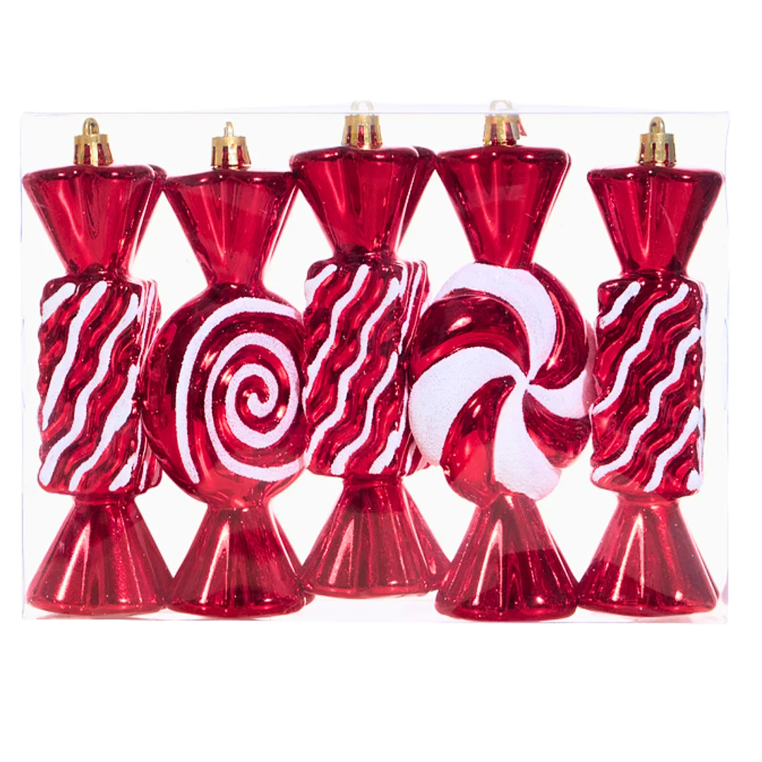 Compra Juego de Ornamentos de Caramelo Rojo -Blanco *5 Unidades en Partymax. Bogotá. Imagen #2.