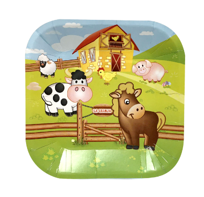 Compra Plato Cuadrado 6" Granja *10 Unidades en Partymax. Bogotá. Imagen #1.