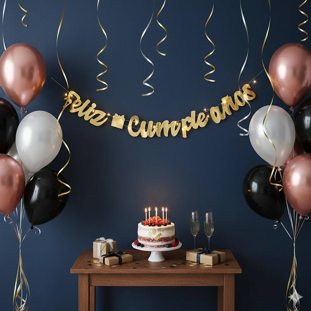 Compra Guirnalda Feliz Cumpleaños Cursiva Dorada en Partymax. Bogotá. Imagen #2.