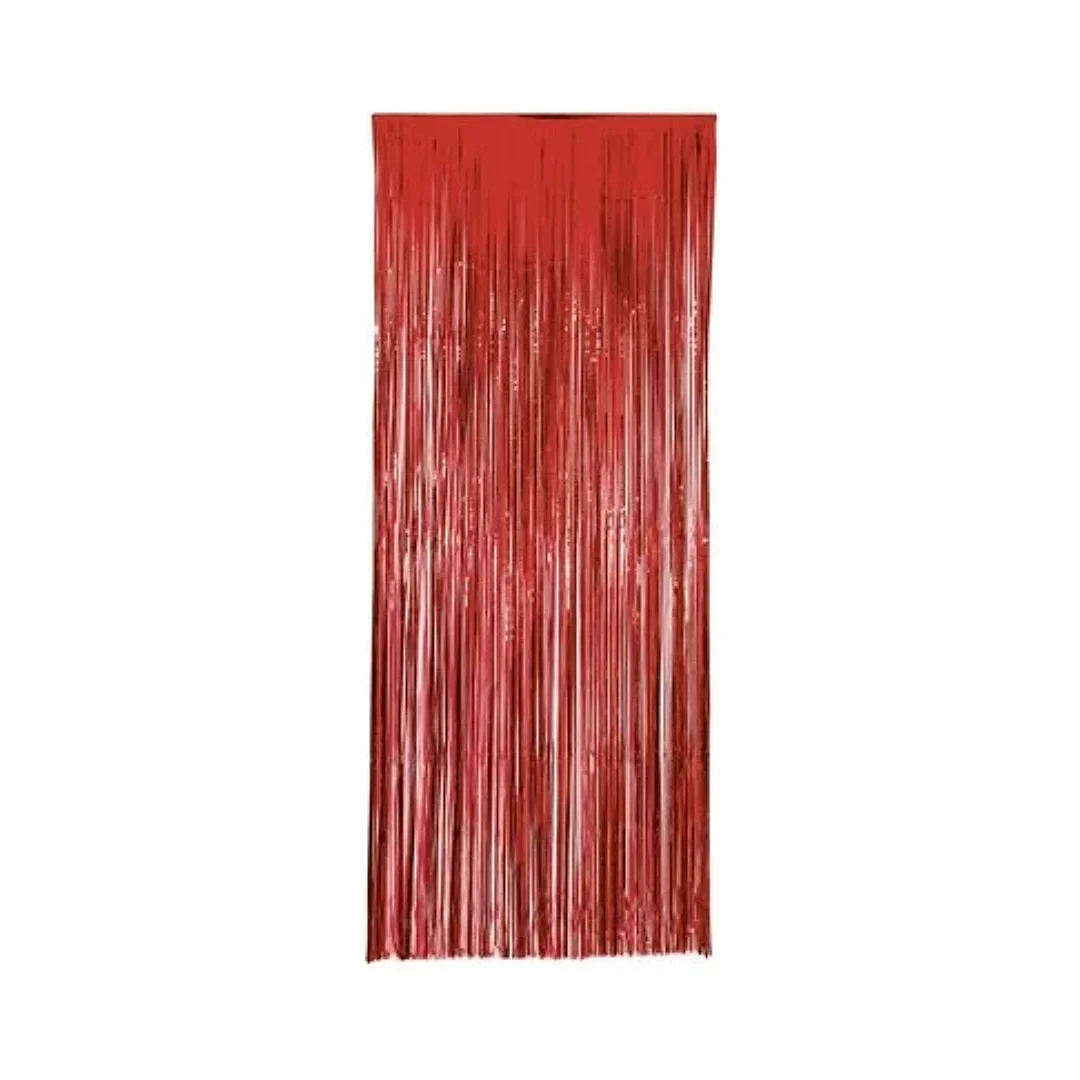 Compra aquí Cortina Metalizada Roja de 1.20 * 2 Metros #1