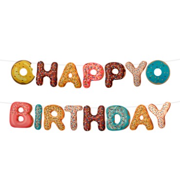 Compra Guirnalda Donas Happy Birthday en Partymax. Bogotá. Imagen #1.
