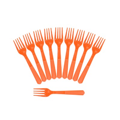 Compra Tenedor Naranja * 10 Unidades en Partymax. Bogotá. Imagen #1.