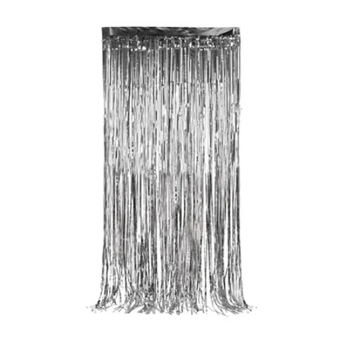 Compra aquí Cortina Metalizada Plateada de 1.20 *2 Metros #1