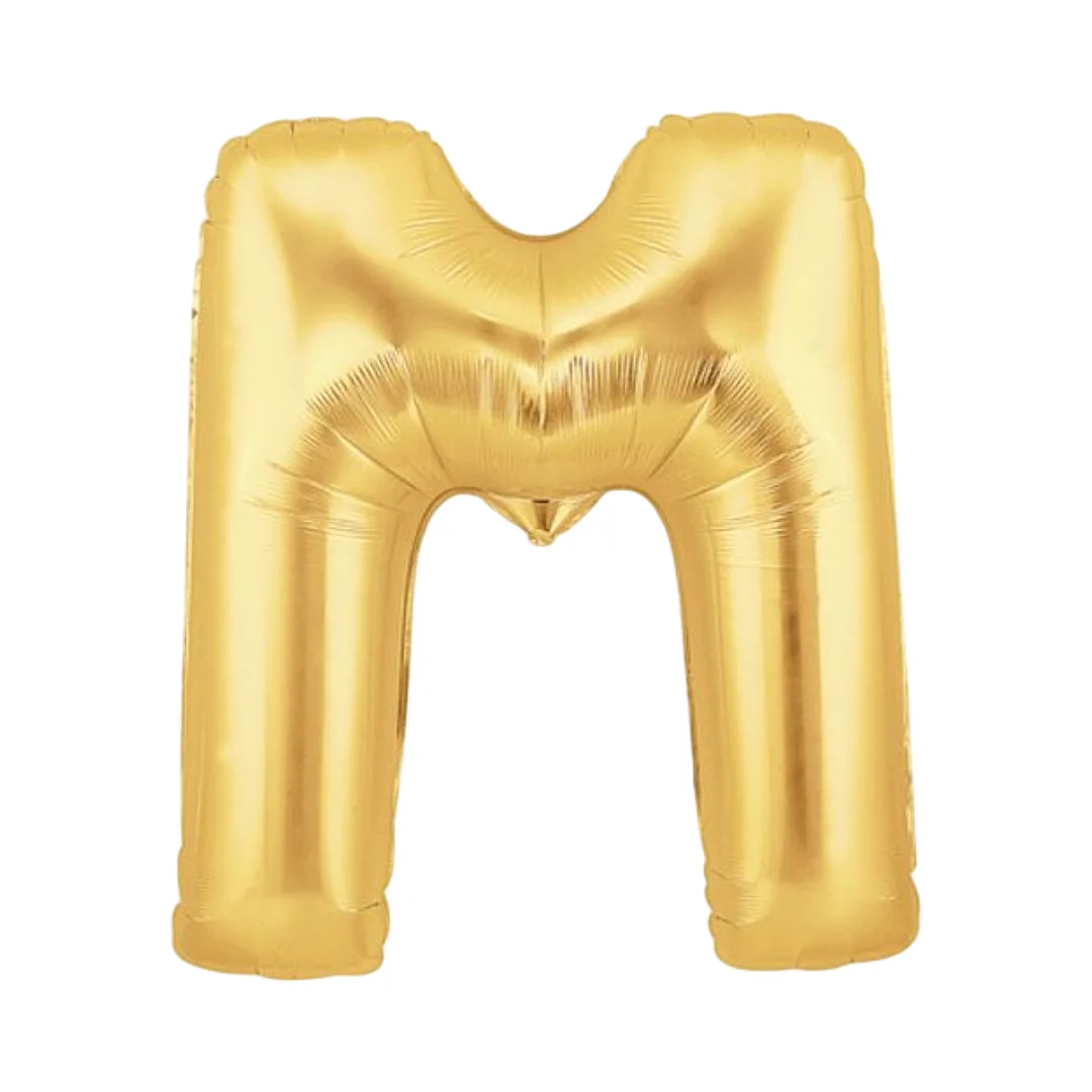 Compra aquí Globo Metalizado de 40Cms Letra M Dorado #1