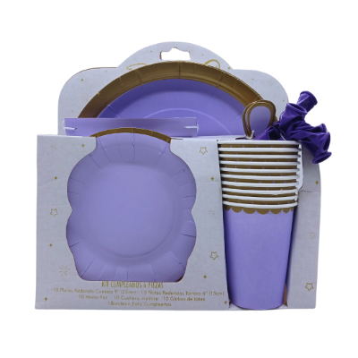 Compra Kit Cumpleaños *6 Piezas Lila Pastel en Partymax. Bogotá. Imagen #1.