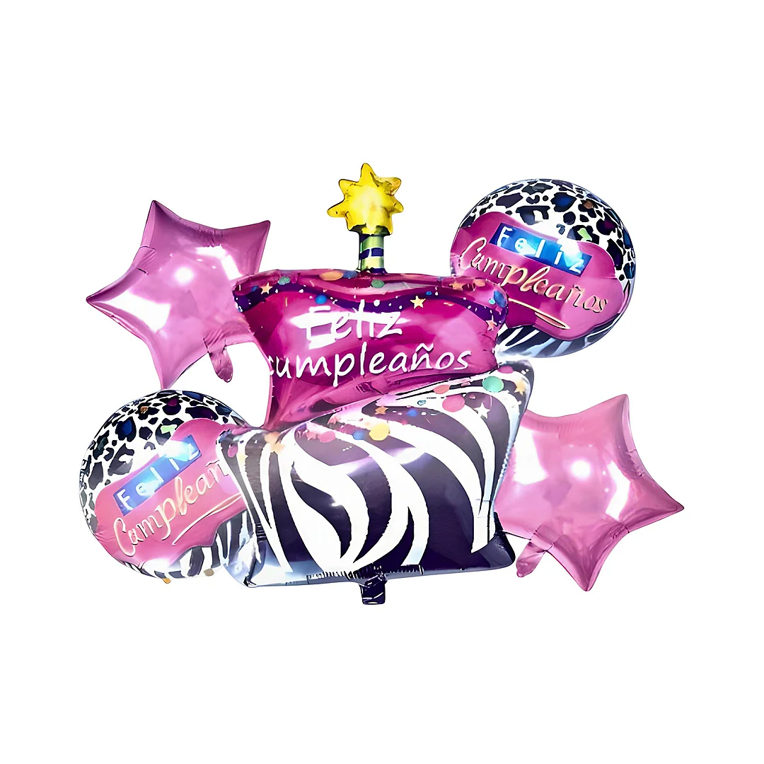 Compra Bouquet Feliz Cumpleaños Animal Print * 6 Piezas en Partymax. Bogotá. Imagen #1.