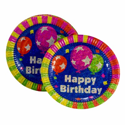Compra Plato Happy Birthday Metalizado Colores * 10 Unidades en Partymax. Bogotá. Imagen #1.