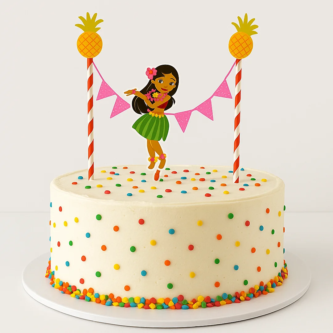 Compra Decoracion Ponque Banderitas Hawaiano en Partymax. Bogotá. Imagen #1.