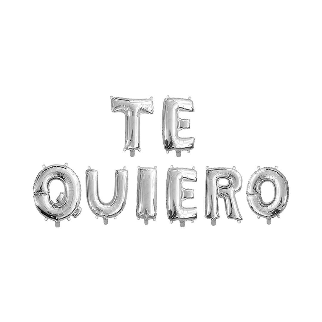 Compra Letrero Metalizado Te Quiero Plateado en Partymax. Bogotá. Imagen #1.