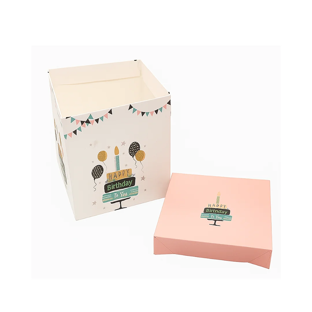 Compra Caja Pequeña Happy Birthday Blanco/ Rosado en Partymax. Bogotá. Imagen #2.
