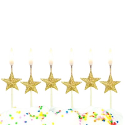 Compra aquí Set Velas Estrellas Doradas *6 Unidades #1