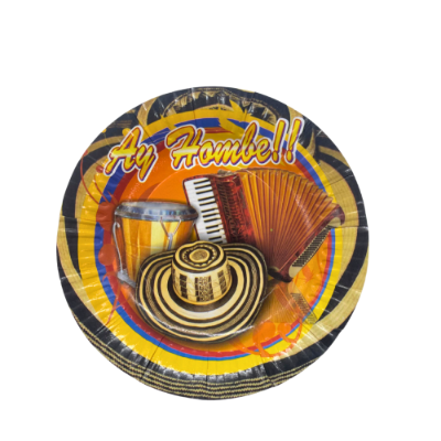 Compra Plato Redondo 7" Temática Vallenata * 12 Unidades en Partymax. Bogotá. Imagen #1.