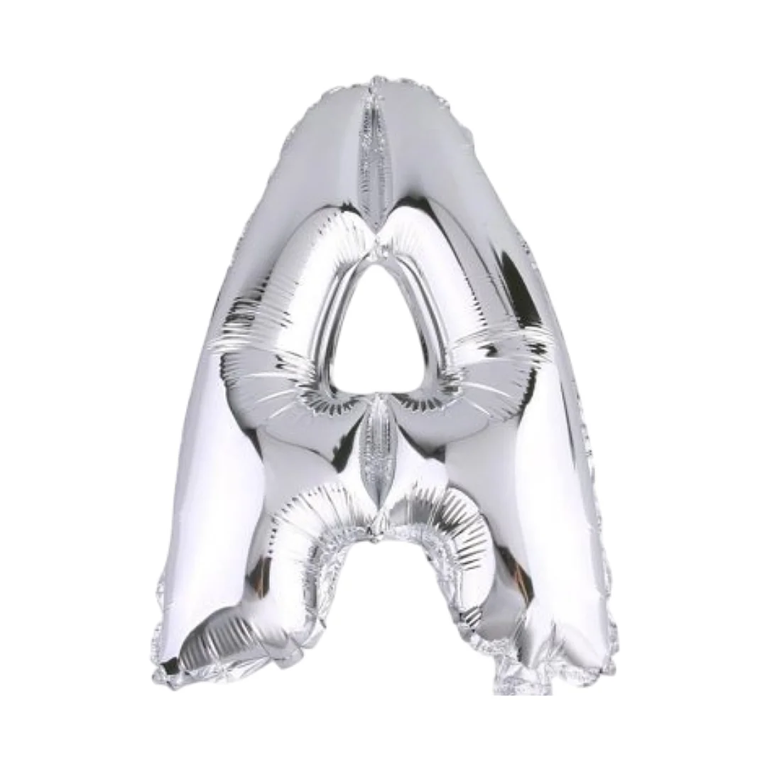 Compra aquí Globo Metalizado de 40Cms Letra A Plateado #1