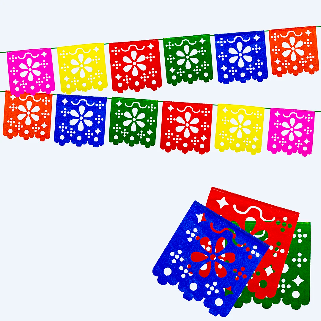 Compra aquí Banderines Mexicanos Flor *.2.5 Metros #1