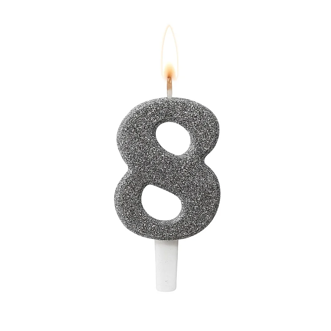 Compra Vela Plateada Número 8 en Partymax. Bogotá. Imagen #1.