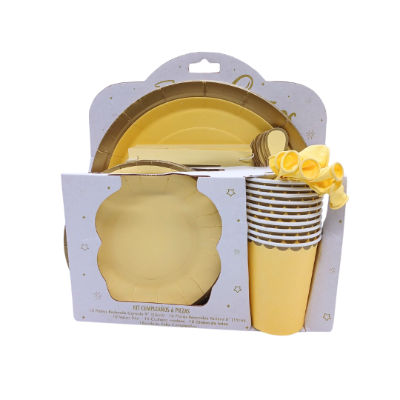Compra Kit Cumpleaños *6 Piezas Amarillo Pastel en Partymax. Bogotá. Imagen #1.