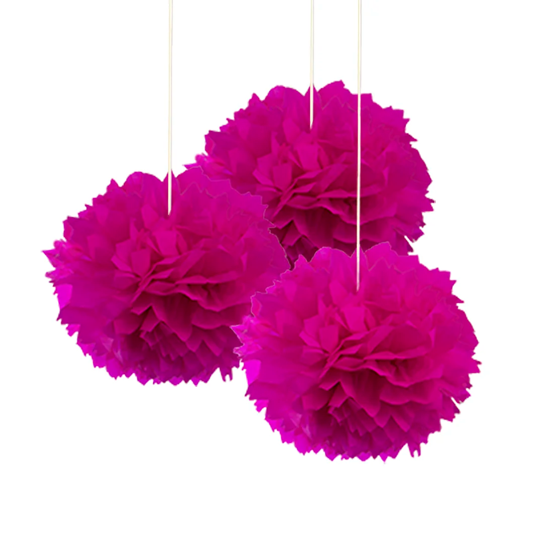 Compra aquí Pompom Decorativo Fucsia *3 Unidades #1