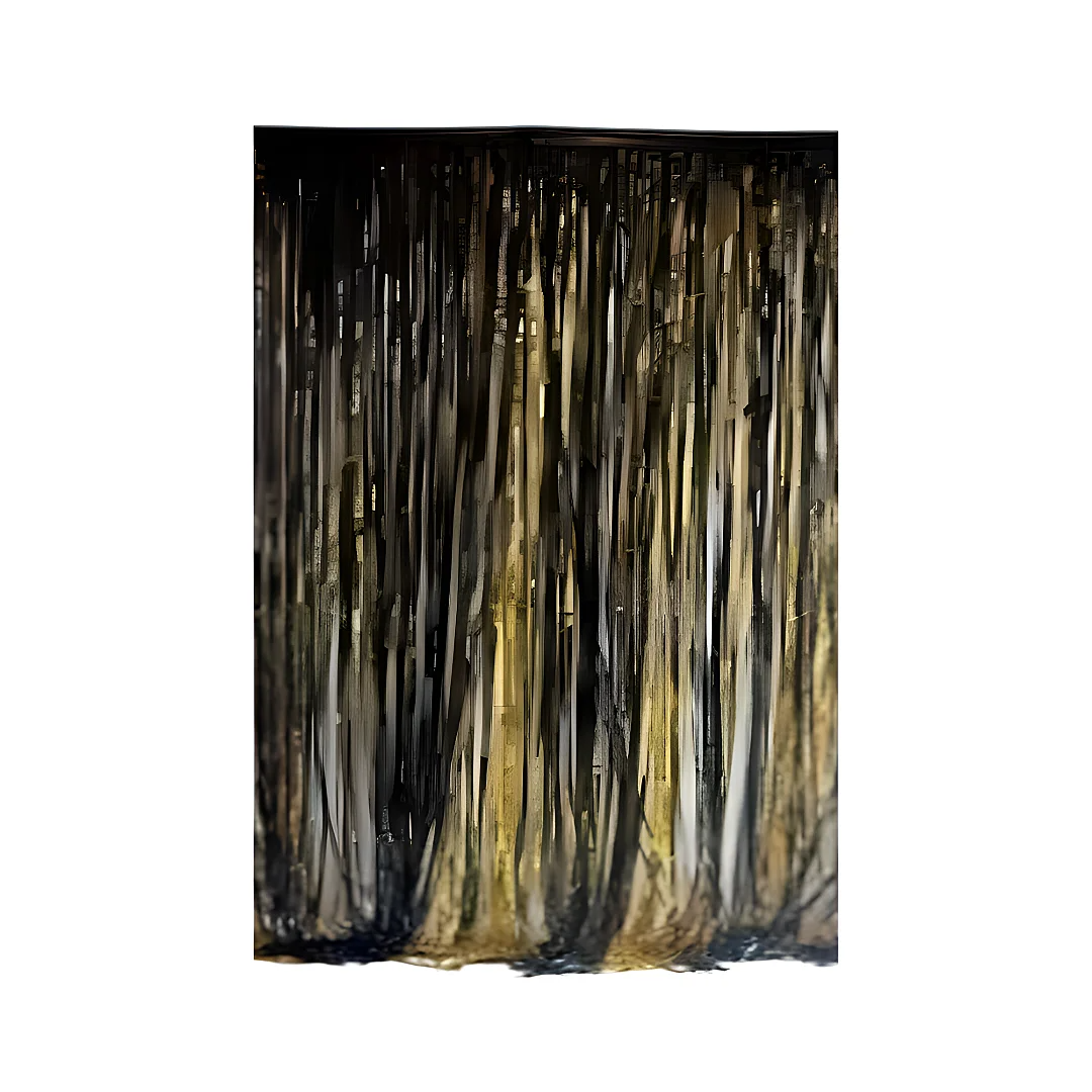 Compra aquí Cortina Metalizada Dorado/ Negro de 1.20 * 2 Metros #1