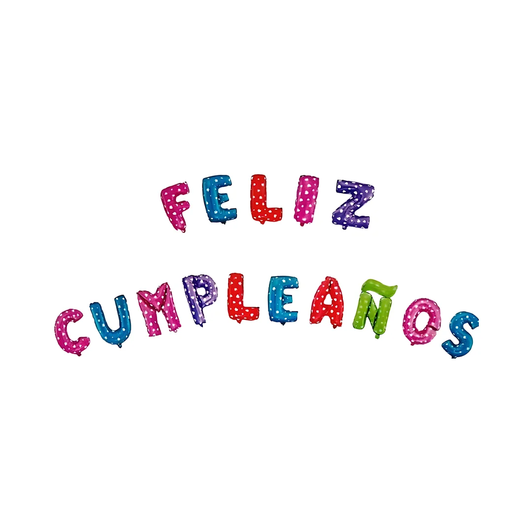 Compra Globo Letrero Metalizado Feliz Cumpleaños Polka en Partymax. Bogotá. Imagen #1.