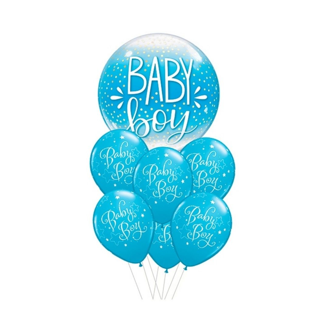 Compra Bouquet 7 Globos Baby Boy en Partymax. Bogotá. Imagen #1.