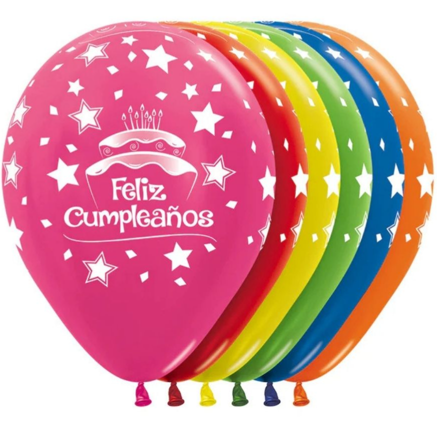 Compra Globo R-12 Feliz Cumpleaños Torta *12 Unidades en Partymax. Bogotá. Imagen #1.