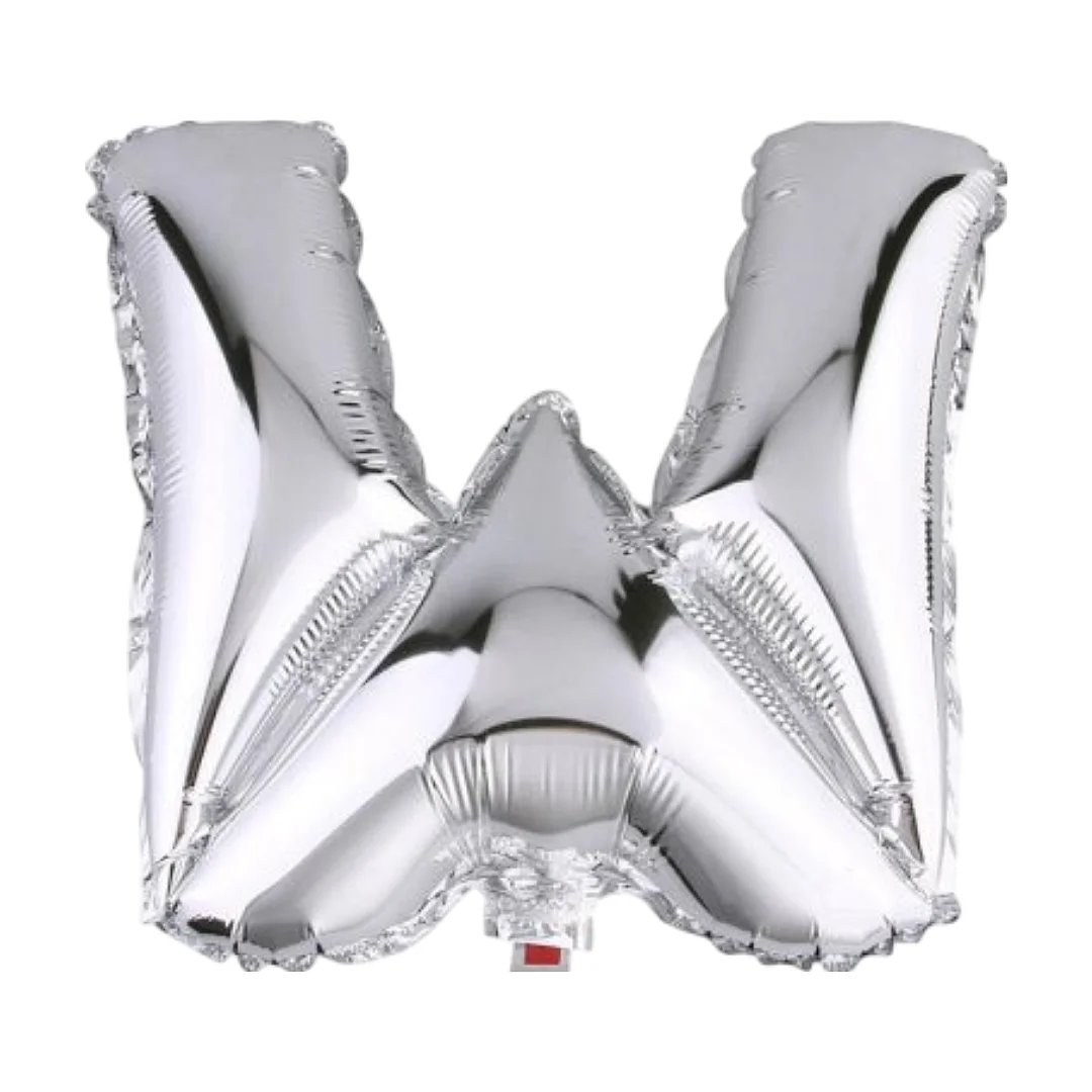 Compra Globo Metalizado de 40Cms Letra W Plateado en Partymax. Bogotá. Imagen #1.