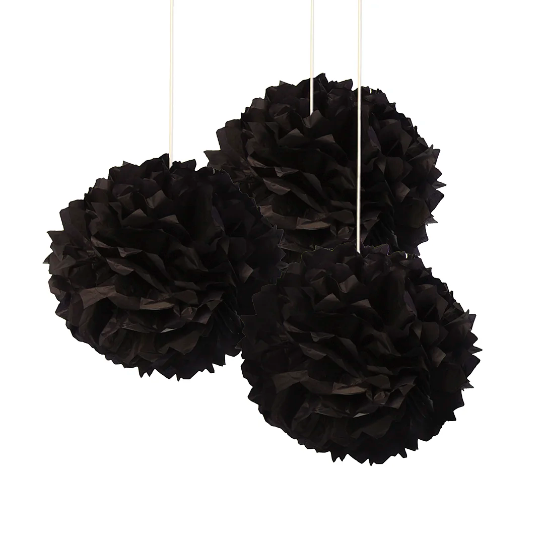 Compra aquí Pompom Decorativo Negro *3 Unidades #1