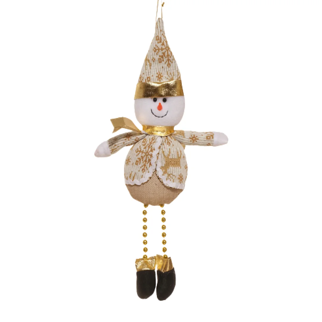 Compra Ornamento Colgante Muñeco de Nieve de Patas Moviles Dorado en Partymax. Bogotá. Imagen #1.