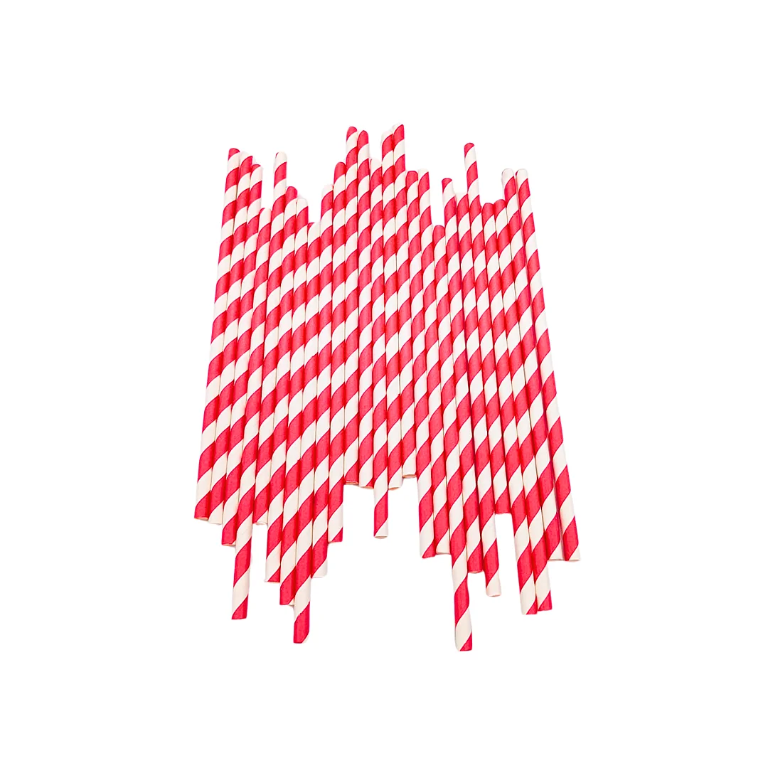 Compra Pitillo de Papel Rayas Rojo * 25 Unidades en Partymax. Bogotá. Imagen #1.