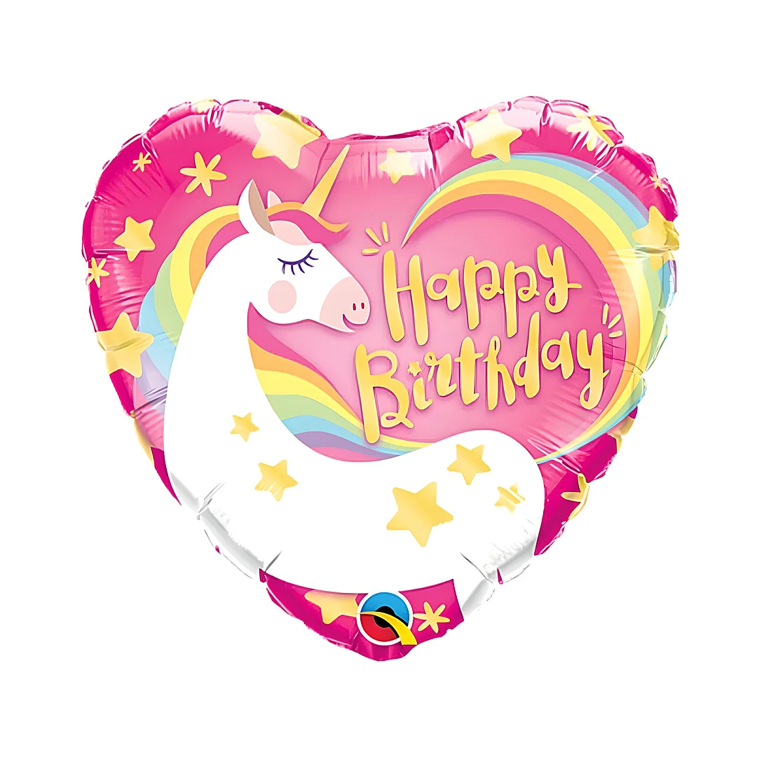 Compra Globo Happy Birthday Corazón Rosado Unicornio en Partymax. Bogotá. Imagen #1.
