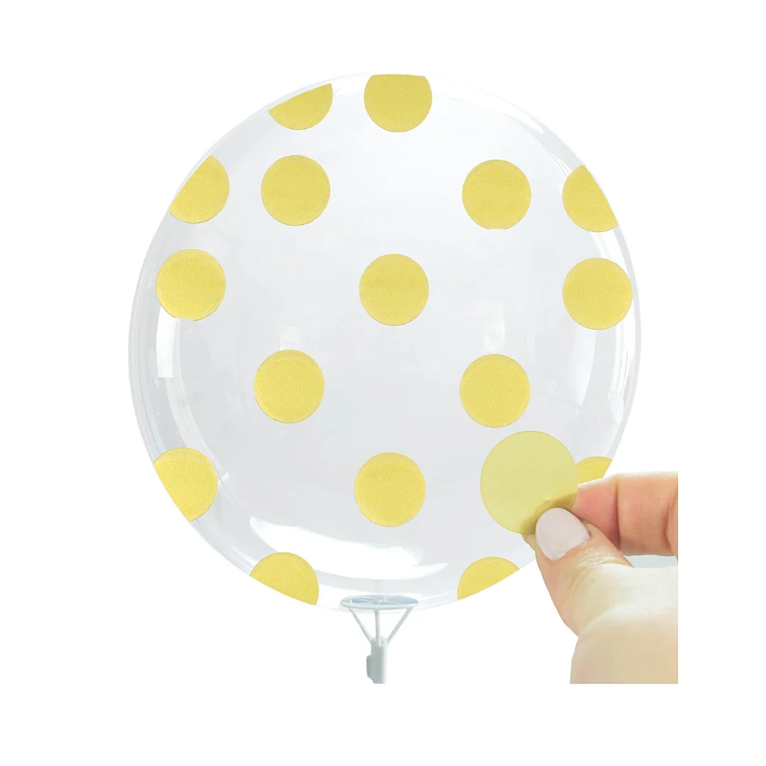 Compra Kit de Sticker Puntos Dorados Y Globo Burbuja en Partymax. Bogotá. Imagen #1.