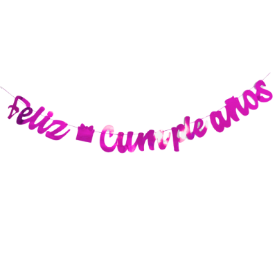 Compra Guirnalda Feliz Cumpleaños Cursiva Fucsia en Partymax. Bogotá. Imagen #1.
