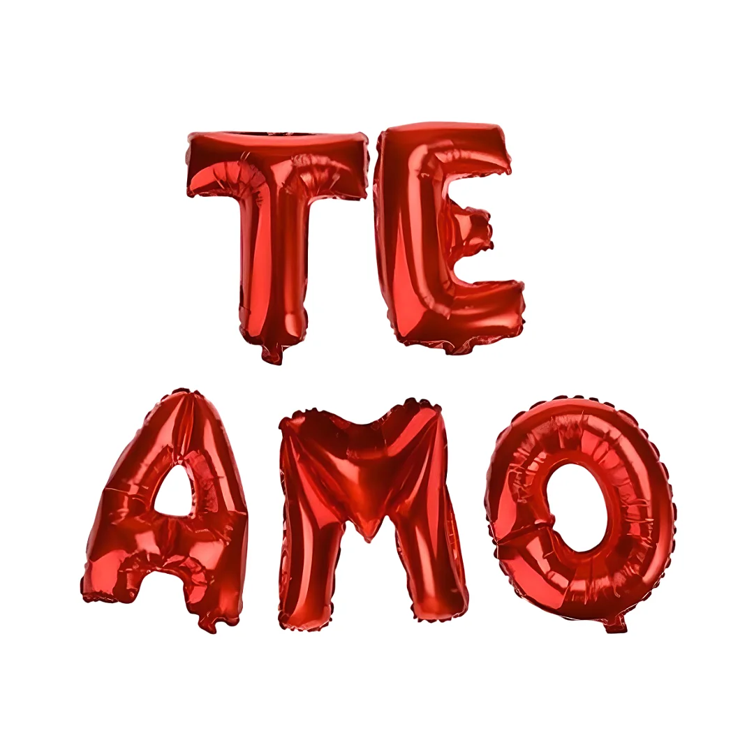 Compra Letrero Metalizado Rojo Te Amo en Partymax. Bogotá. Imagen #1.