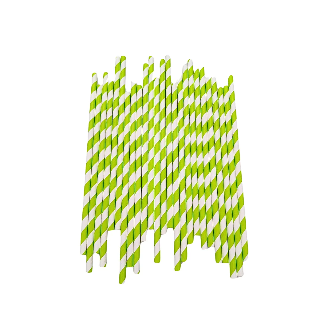 Compra Pitillo de Papel Rayas Verde Lima * 25 Unidades en Partymax. Bogotá. Imagen #1.