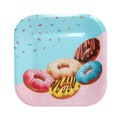 Compra Plato Cuadrado 6" Donas *10 Unidades en Partymax. Bogotá. Imagen #1.