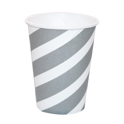 Compra Vaso 9 Onzas Rayas Blanco/Plateado X10 Unidades en Partymax. Bogotá. Imagen #1.