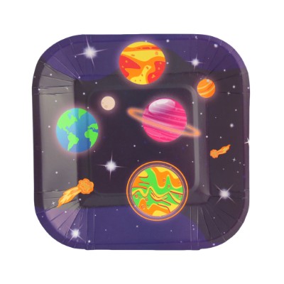 Compra Plato Cuadrado 6" Astronauta *10 Unidades en Partymax. Bogotá. Imagen #1.