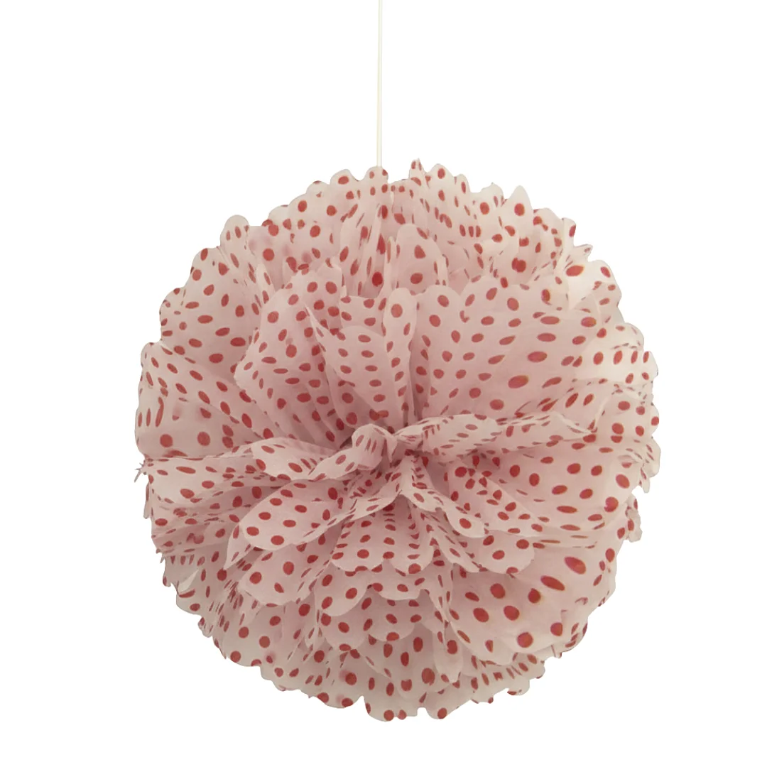 Compra Pompom Con Puntos Rojo *35Cm en Partymax. Bogotá. Imagen #1.