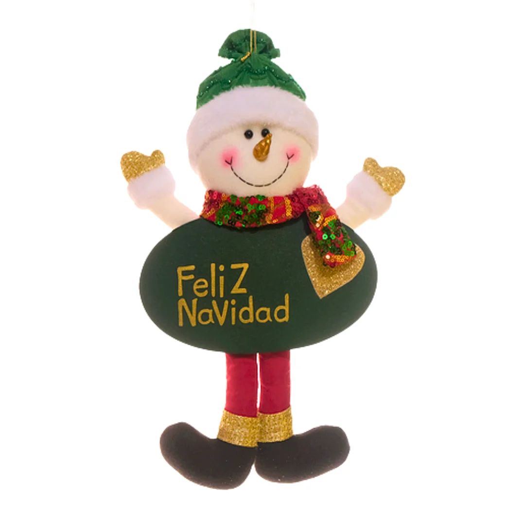 Compra Colgante Muñeco de Nieve Letrero Feliz Navidad Verde en Partymax. Bogotá. Imagen #1.