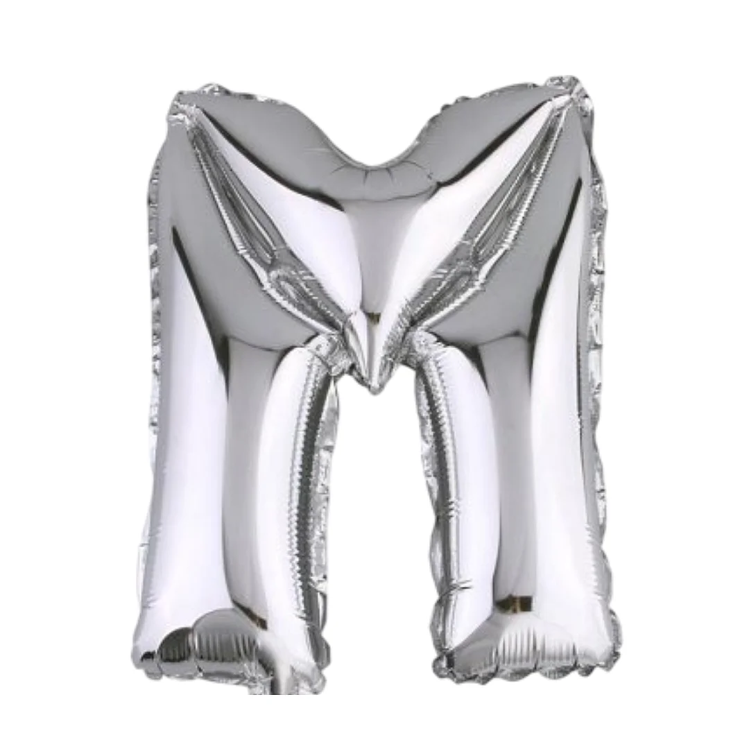 Compra aquí Globo Metalizado de 40Cms Letra M Plateado #1