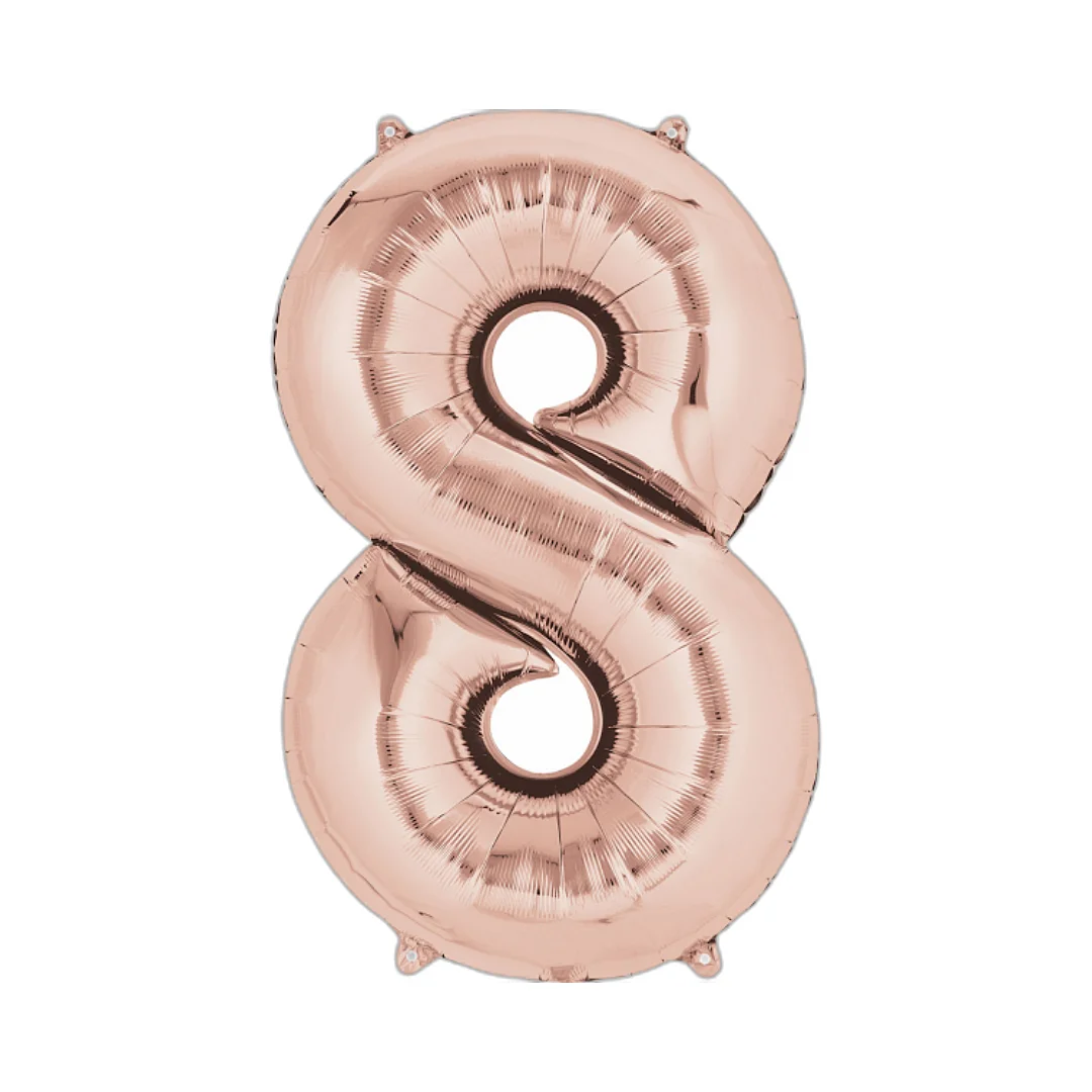 Compra Globo Metalizado de 40Cms # 8 Oro Rosa en Partymax. Bogotá. Imagen #1.