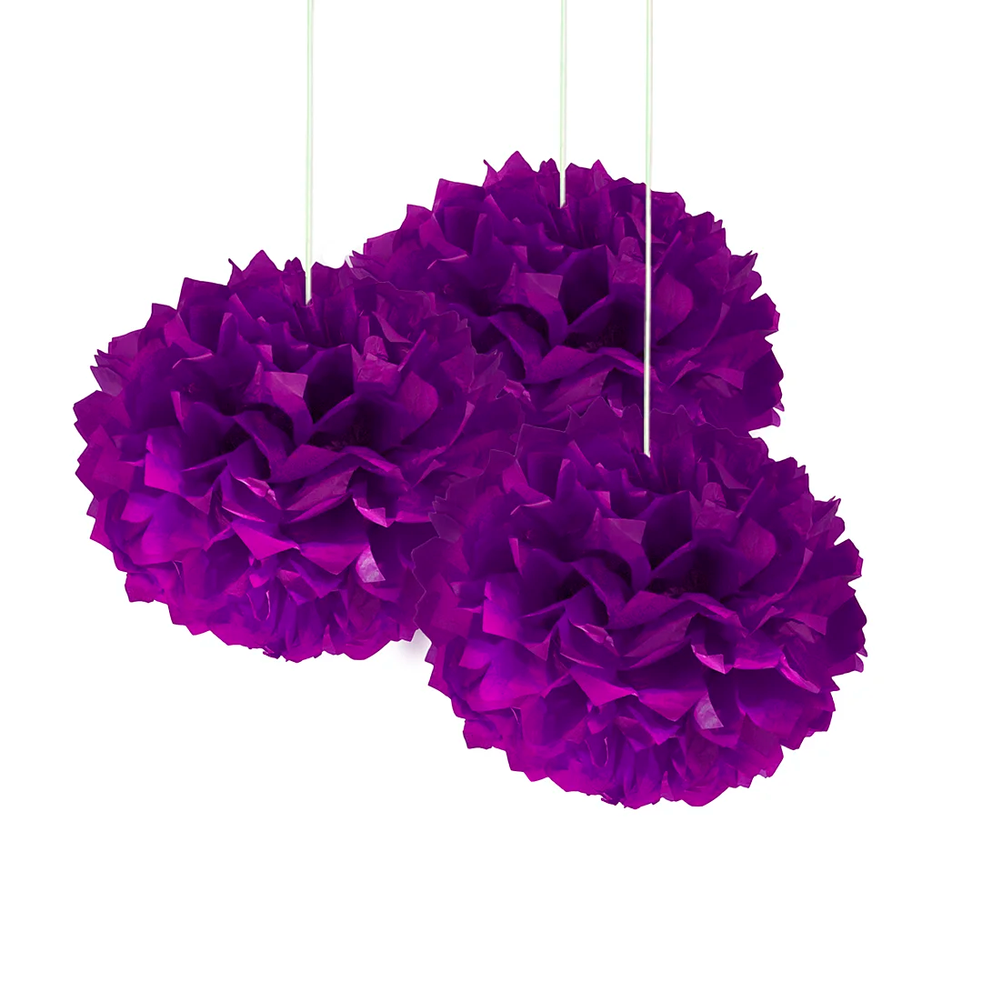 Compra aquí Pompom Decorativo Morado *3 Unidades #1